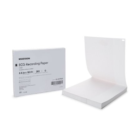 McKesson - Diagnostic Recording Paper Thermal Paper 8-1/2 Inch X 183 Foot Z-Fold Red Grid - 26-007868