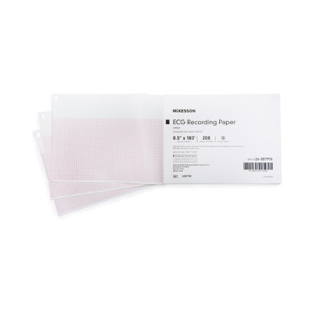 McKesson - Diagnostic Recording Paper Thermal Paper 8-1/2 Inch X 183 Foot Z-Fold Red Grid - 26-007976