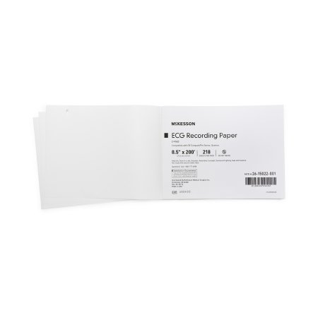 McKesson - Diagnostic Recording Paper Thermal Paper 8-1/2 Inch X 200 Foot Z-Fold Red Grid - 26-15022-001