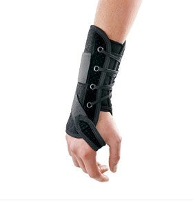 Breg Wrist Lacer - Wrist Brace Aluminum / Felt / Suede Left Hand Black Medium - 10383