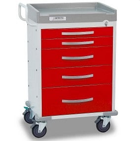 Detecto Rescue General Purpose Medical Carts - General Purpose Medical Cart with One 9", Two 3" and Two 6" Drawers, Red - RC33669RED