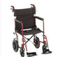 Nova 20″ inch Transport Chair with 12″ Rear Wheels, Red - Nova-330R