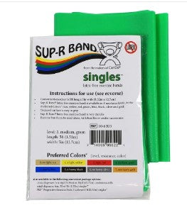 Sup-R Band - Exercise Resistance Band Green 5 Inch X 5 Foot Medium Resistance - 10-6303