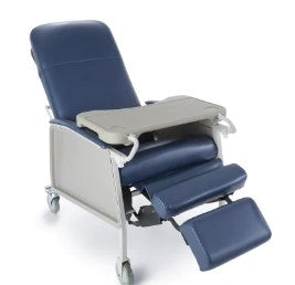 McKesson - 3-Position Recliner Blue Vinyl Four 5 Inch Casters With 2 Locks - 146-D574-BR