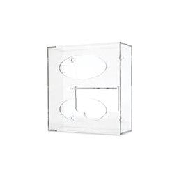 Market Lab - Glove Box Holder Wall Mounted 2-Box Capacity Clear 10.13 X 4.13 X 10.7 Inch Acrylic - 7038-CL